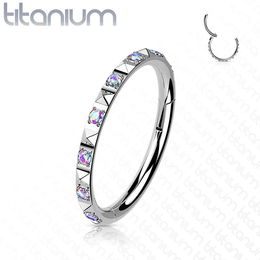Segment kruh - helix / cartilage / tragus piercing TITAN (duhová) - TIT1141AB-1208 - náhled 1