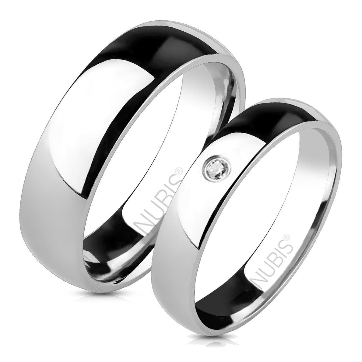 NUBIS NSS1010 + NSS1011-ZR  Snubní prsteny chirurgická ocel - pár - NSS1010,NSS1011-ZR
