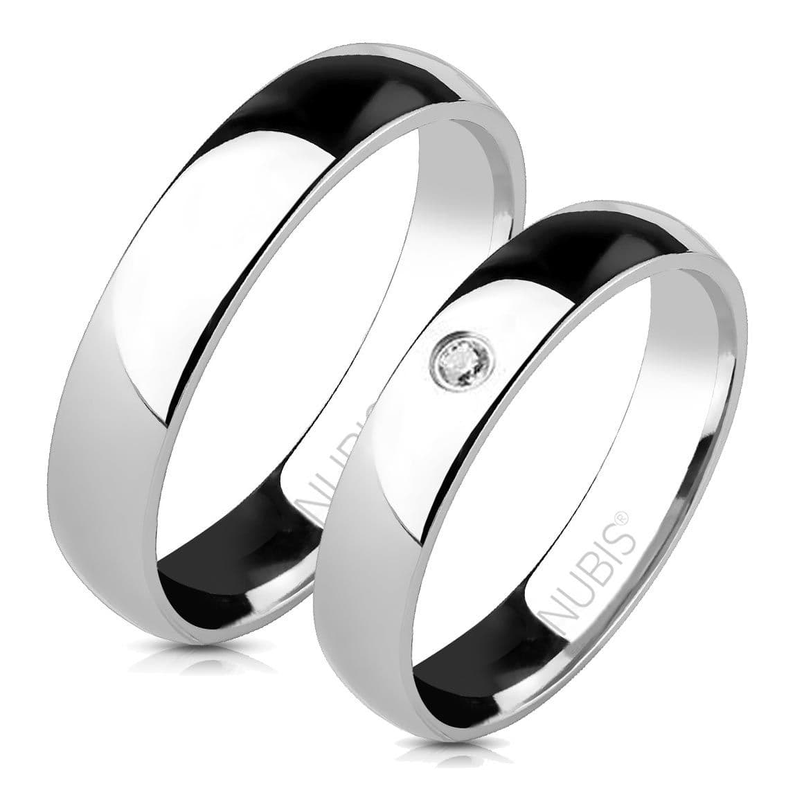 NUBIS NSS1011 + NSS1011-ZR  Snubní prsteny chirurgická ocel - pár - NSS1011,NSS1011-ZR