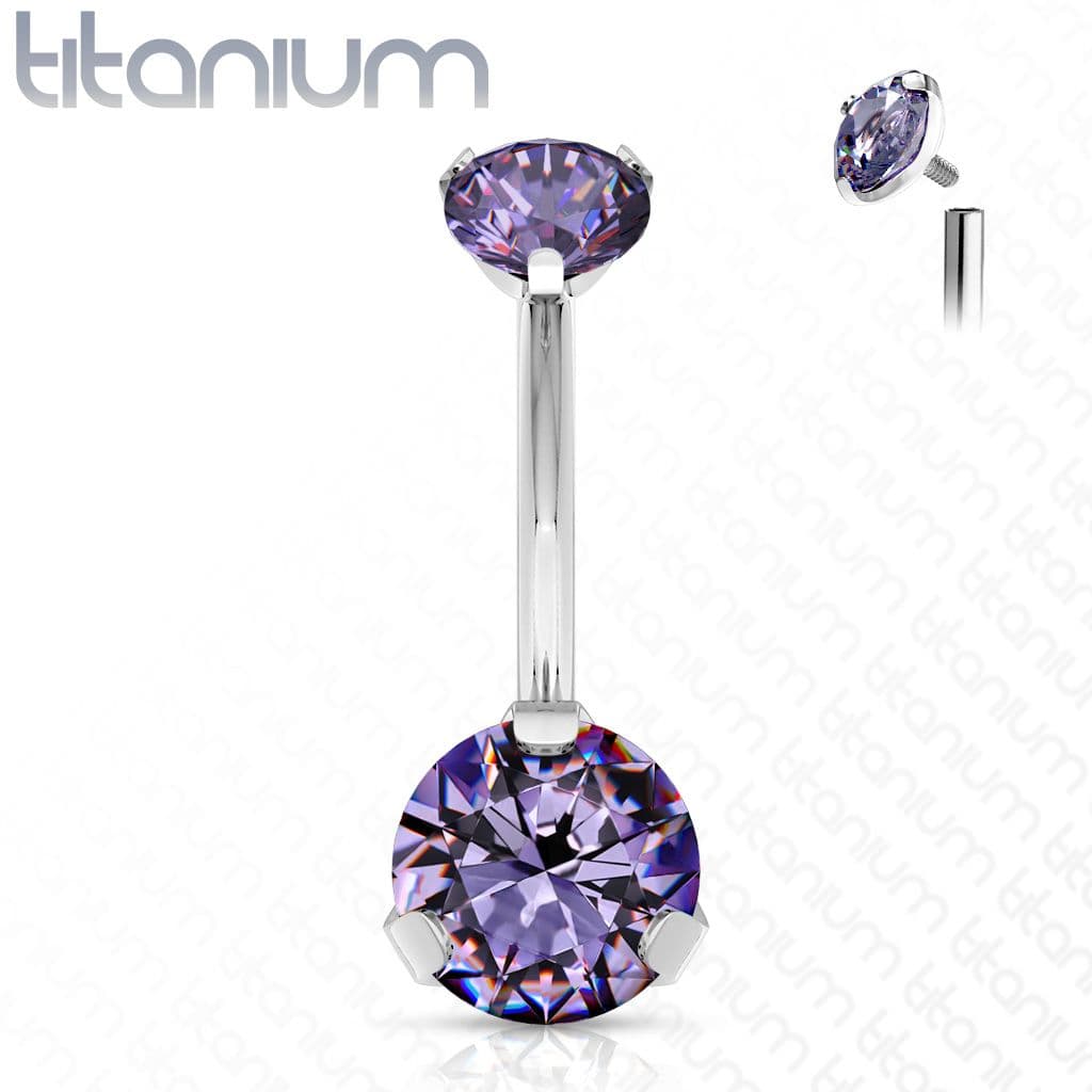 Piercing do pupíku - TITAN (fialová) - náhled 1