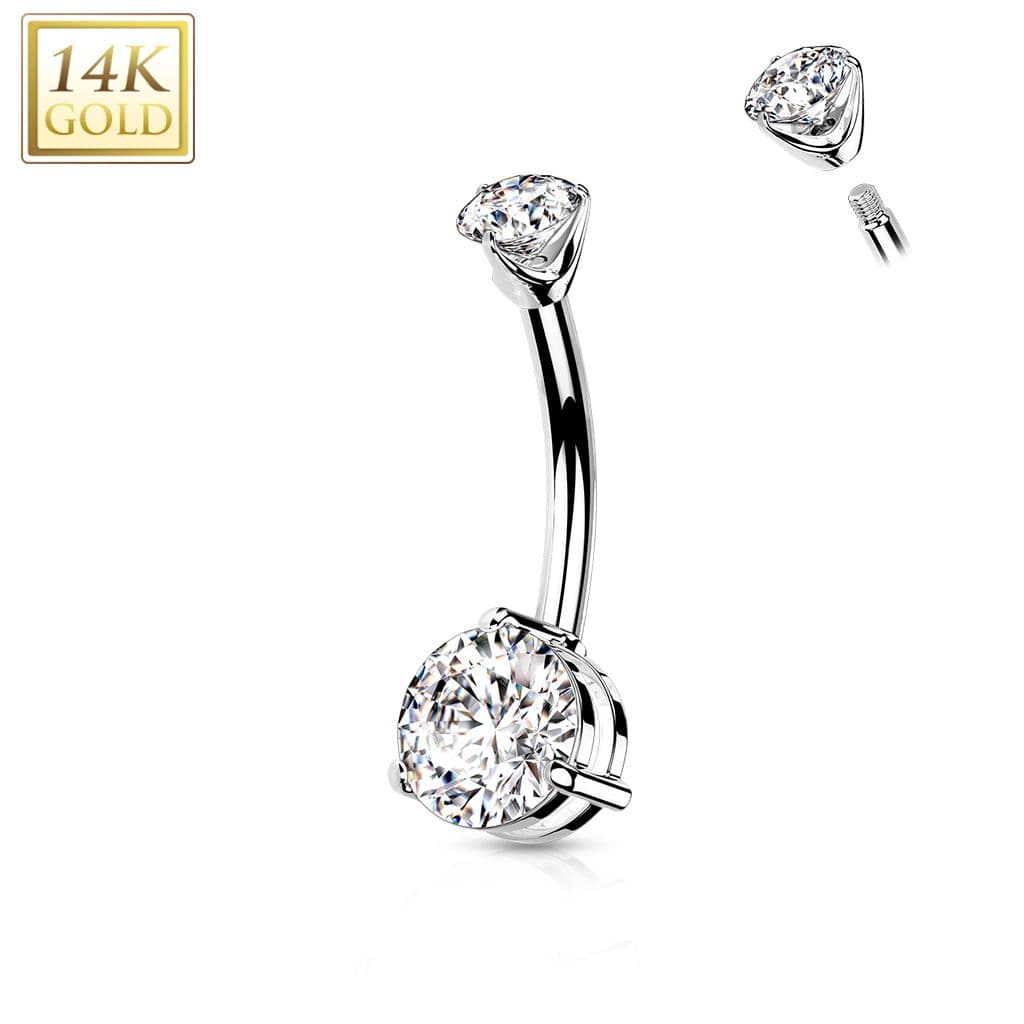 Zlatý piercing do pupíku malý,  Au 585/1000 - ZL01229-WG
