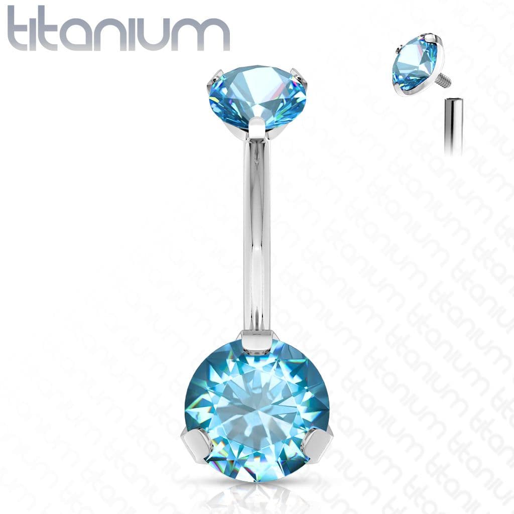 Piercing do pupíku vnitřní závit, zirkon - TITAN (duhová) - TIT1142-AB - náhled 5