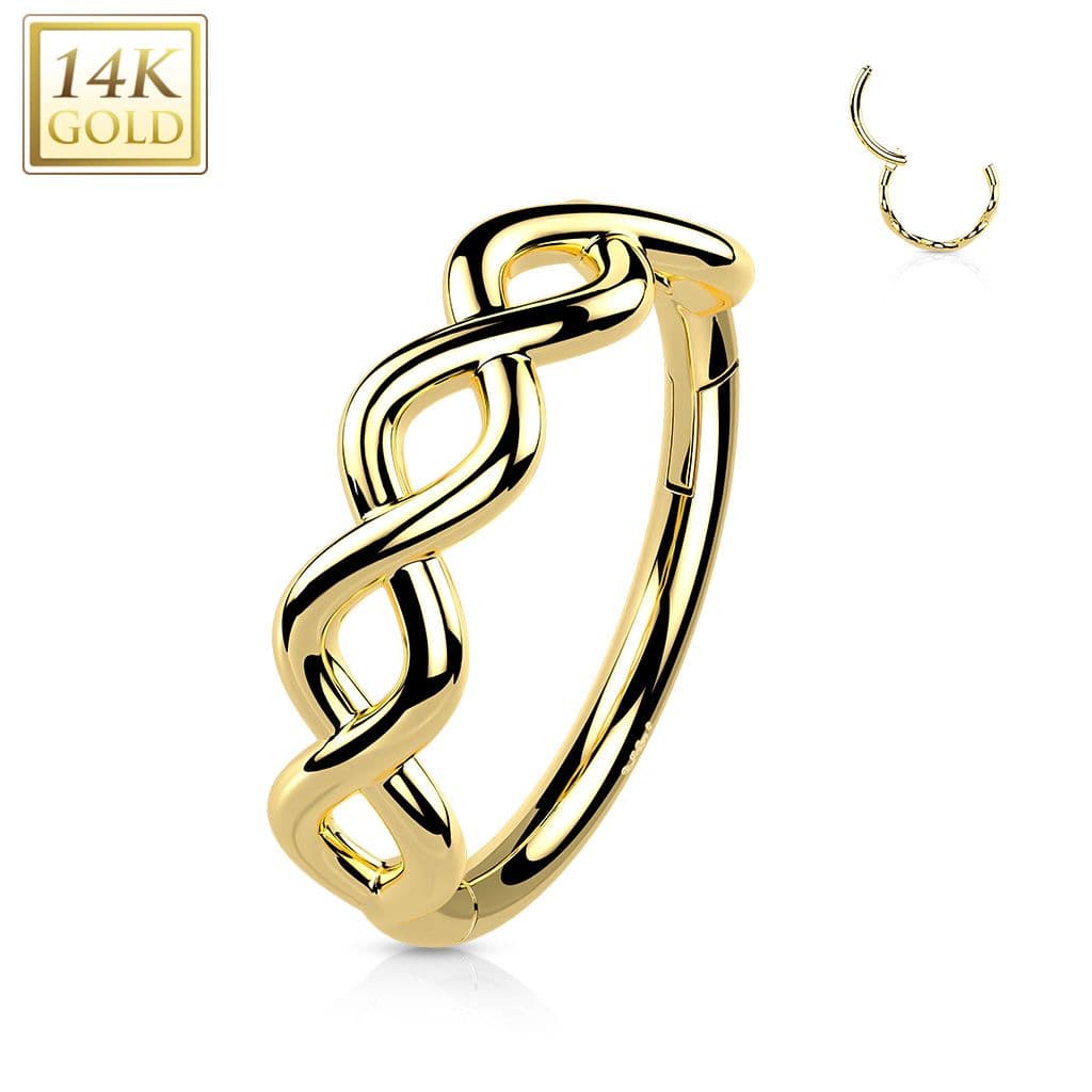 Zlatý piercing - segment kruh, Au 585/1000 - ZL01231-YG
