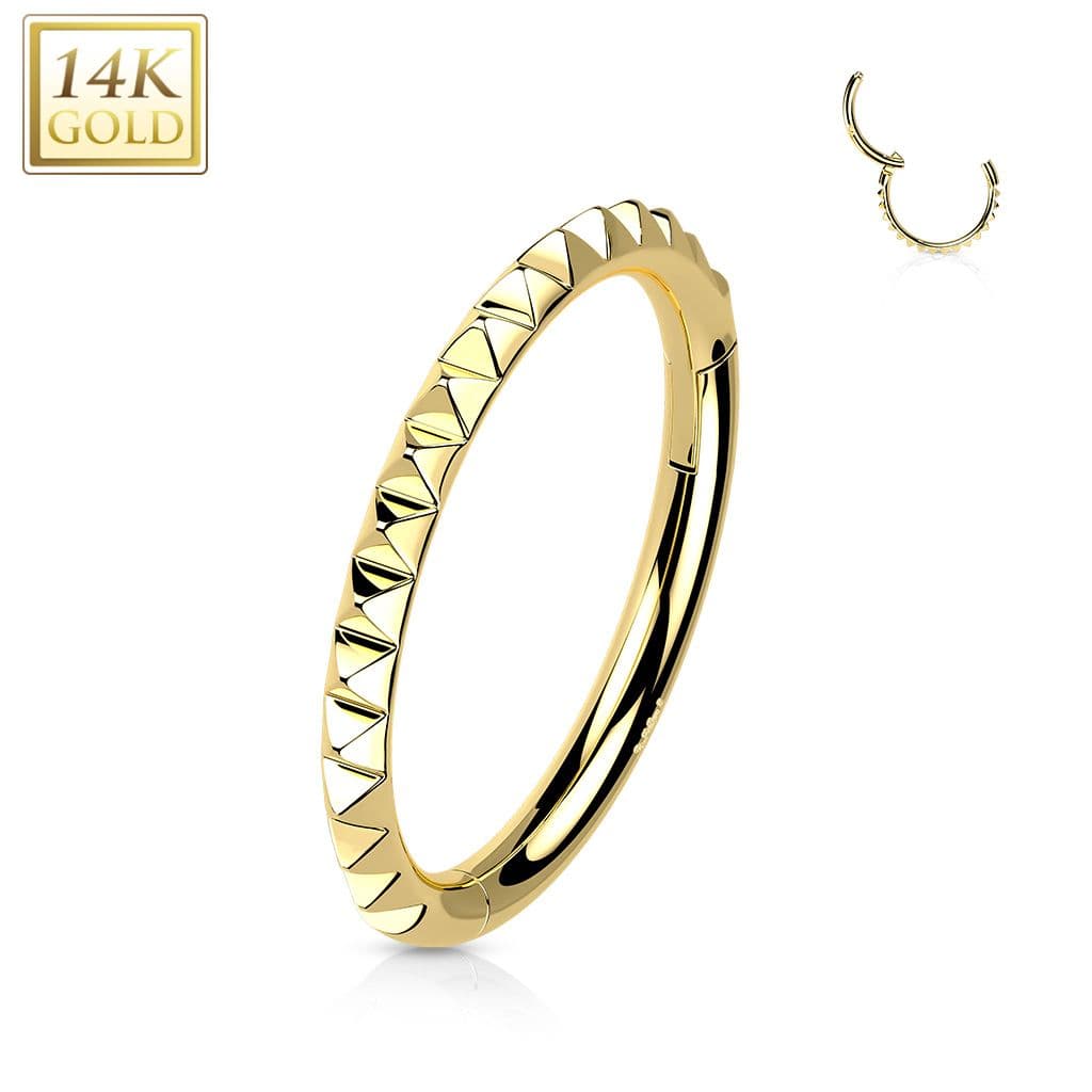 Zlatý piercing - segment kruh, Au 585/1000 (1,2 x