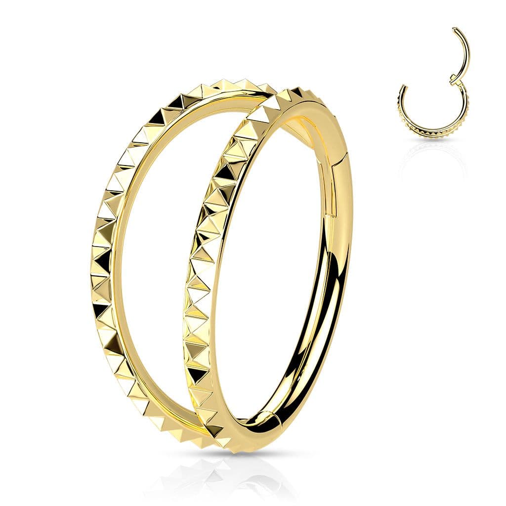 Zlacený kruh - helix / cartilage / tragus piercing (1,2 x 10 mm) - NS0051GD-1210