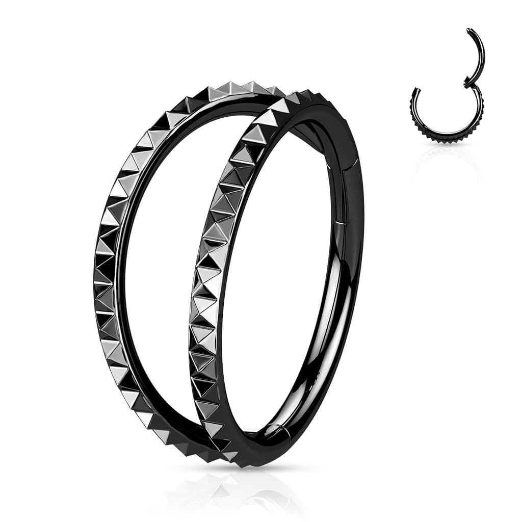 Černý kruh - helix / cartilage / tragus piercing (1,2 x 10 mm) - NS0051K-1210