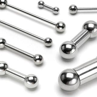 Piercing do jazyka - činka (1,0 x 10 mm, 3 mm kuličky) - PJ1014-10103
