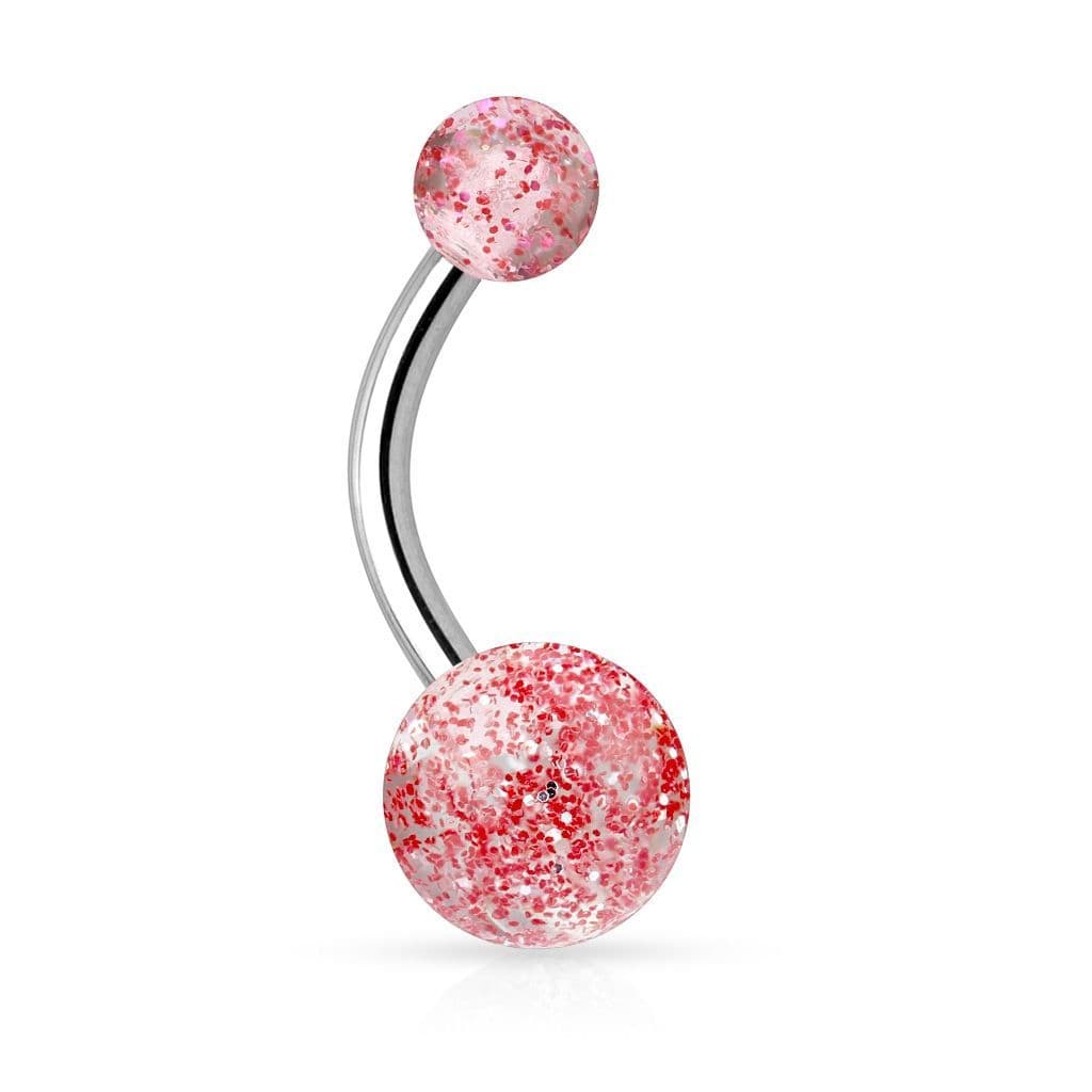 Piercing do pupíku - banánek se třpytkami (fialová) - BA01044-A - náhled 2