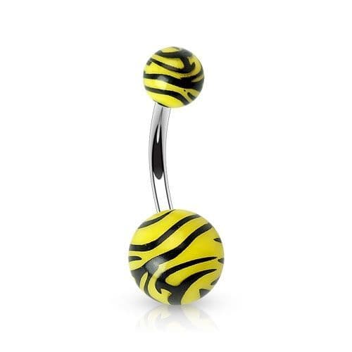 Piercing do pupíku - banánek zebrovaný (bílá) - BA01048-W - náhled 2