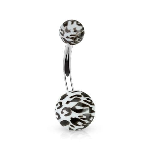 Piercing do pupíku - tygrovaný (bílá) - BA01089-W - náhled 1