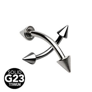 Piercing do obočí TITAN (3 x 3 mm, 1,2 x 10 mm) - TIT1015-12103
