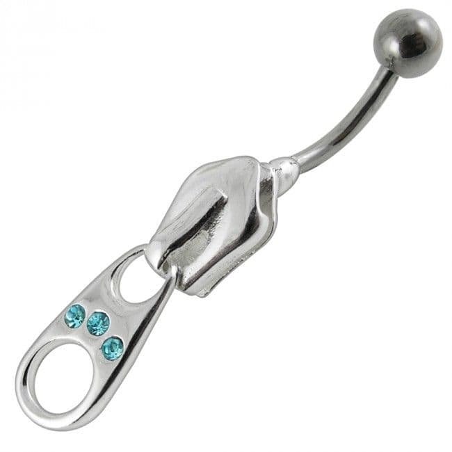 S4U Stříbrný piercing do pupíku - zip (fialová) - BP01007-A - náhled 5