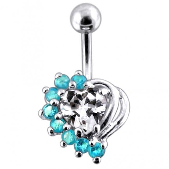 S4U Stříbrný piercing do pupíku (čirá/tmavě fialová) - BP01155-CA - náhled 2
