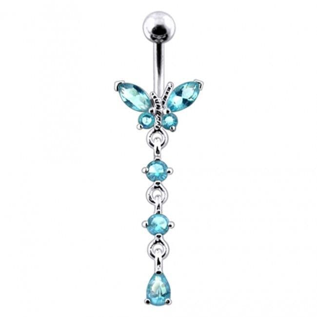 S4U Stříbrný piercing do pupíku - motýlek (fialová) - BP01302-A - náhled 2
