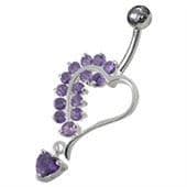 S4U Stříbrný piercing do pupíku - srdíčko (tyrkysová) - BP01312-Q - náhled 2
