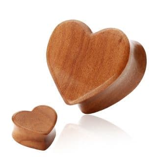 Cherry Wood plug - srdce (8 mm) - PL01087-08 - náhled 2