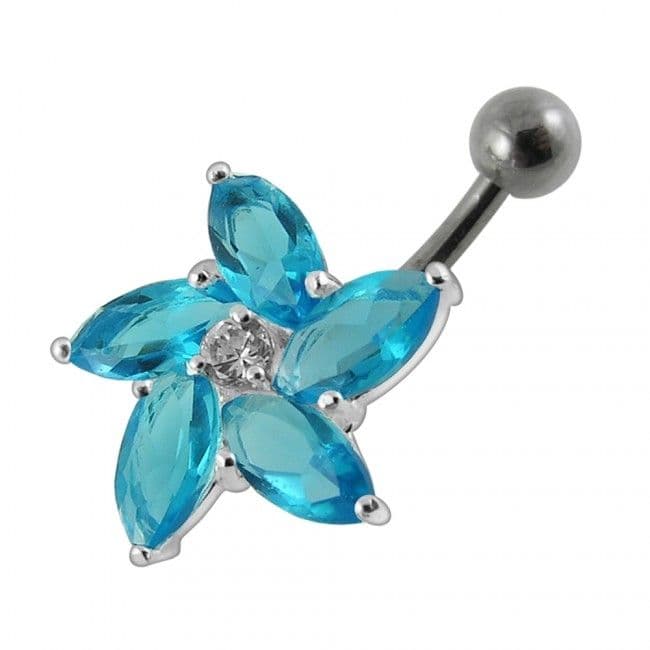 S4U Stříbrný piercing do pupíku - kytička