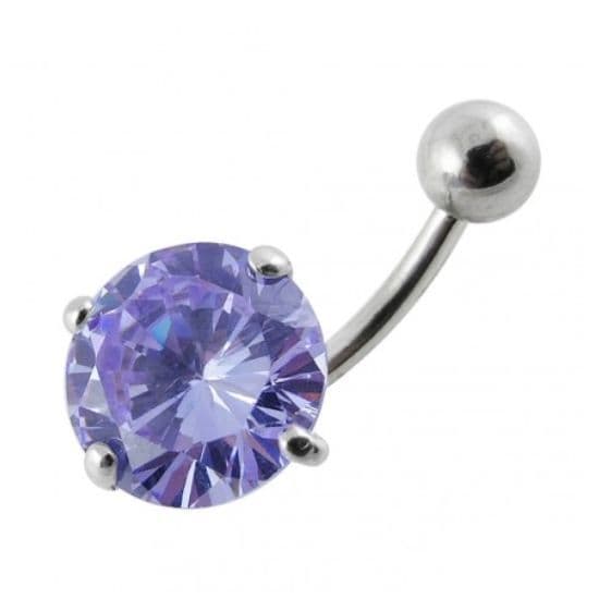 S4U Stříbrný piercing do pupíku - zirkon 12 mm (fialová) - BP01001-A - náhled 2