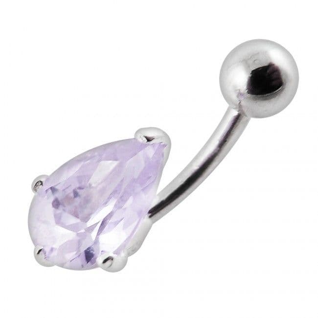 S4U Stříbrný piercing do pupíku - kapka (fialová) - BP01010-A - náhled 2