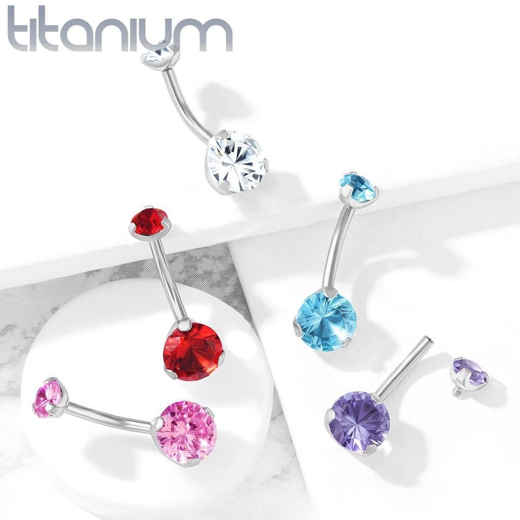 Piercing do pupíku - TITAN (fialová) - náhled 2