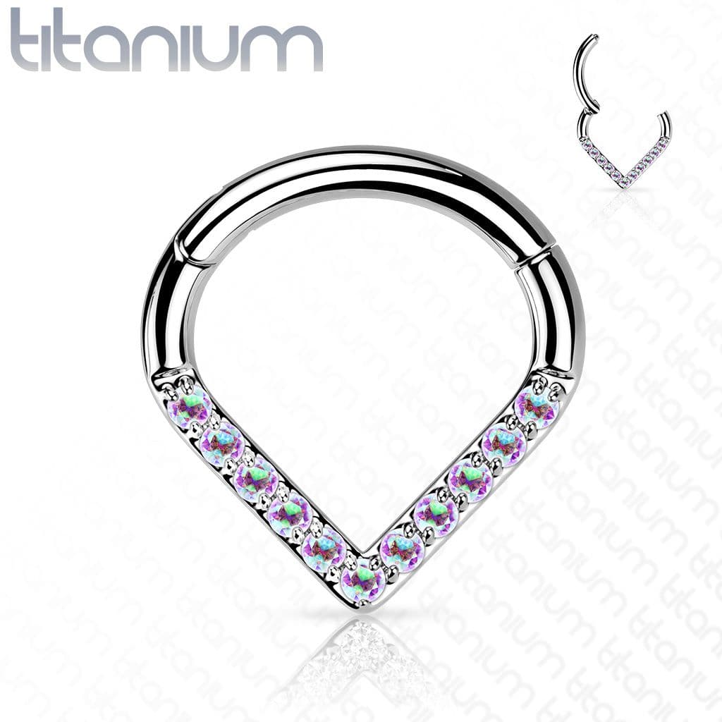 Piercing se zirkony - septum / helix / cartilage TITAN, 1,2 x 8 mm - TIT1133-1208 - náhled 1