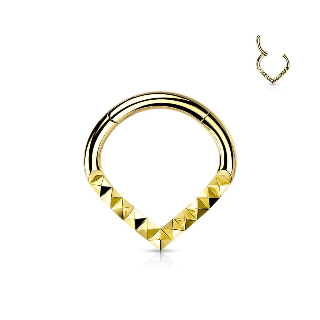 Zlacený segment piercing špičatý - helix / cartilage / tragus piercing 1,2 x 8 mm - NS0054GD-1208 - náhled 1