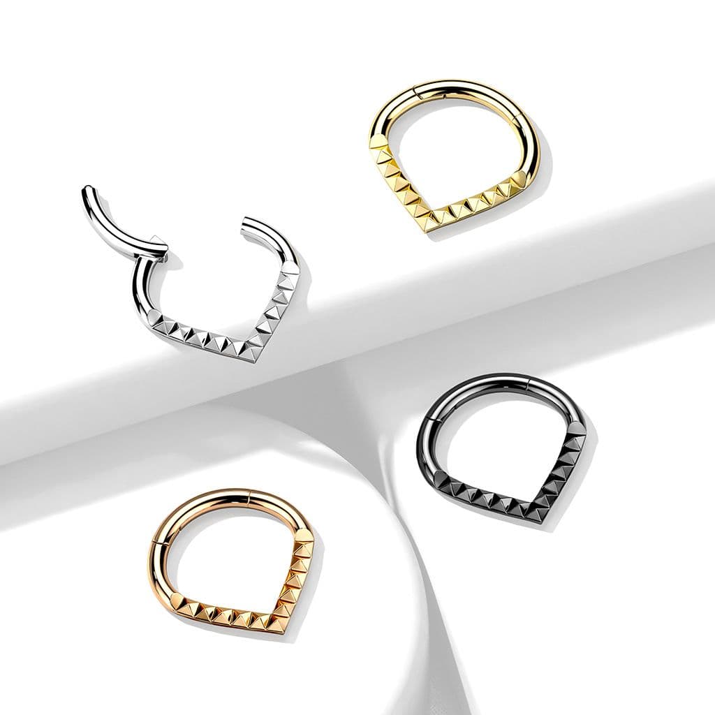 Zlacený segment piercing špičatý - helix / cartilage / tragus piercing 1,2 x 8 mm - NS0054GD-1208 - náhled 3