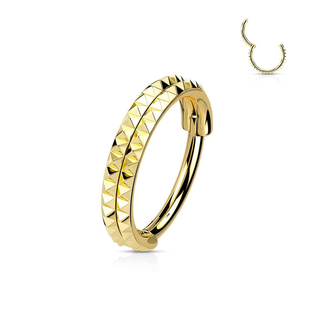 Segment kruh s hroty - helix / cartilage / tragus piercing (1,2 x 10 mm) - NS0053GD-1210 - náhled 1