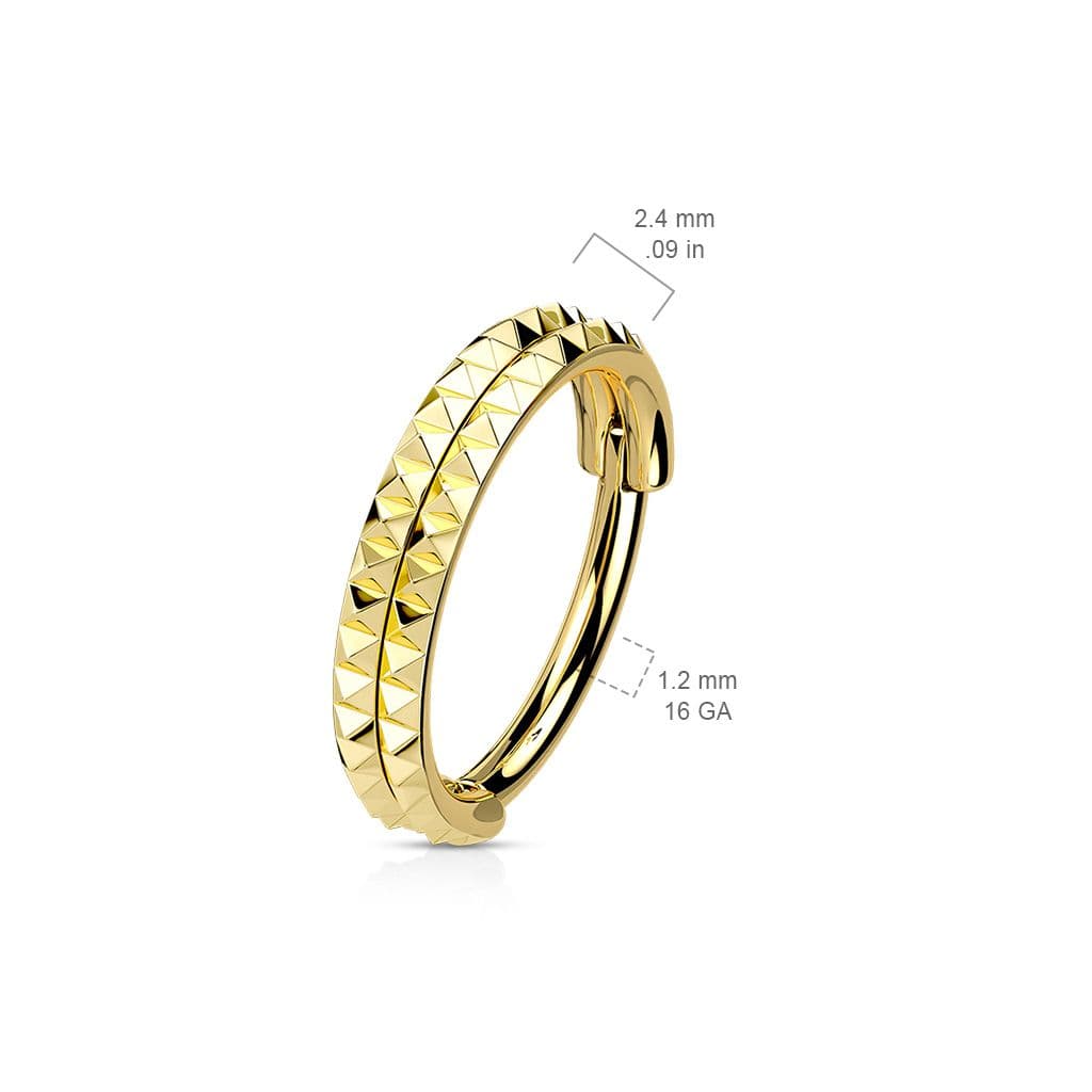 Segment kruh s hroty - helix / cartilage / tragus piercing (1,2 x 10 mm) - NS0053GD-1210 - náhled 2