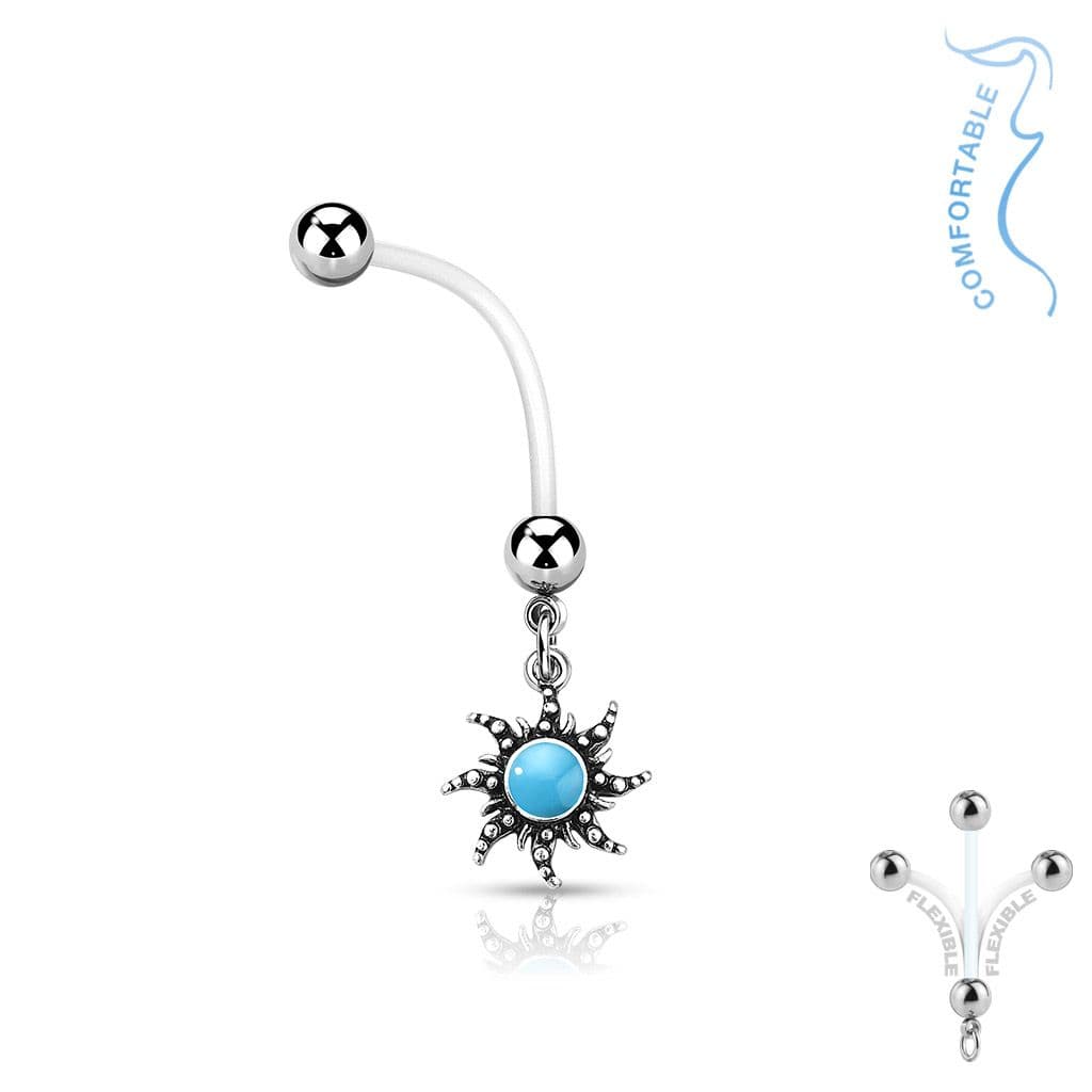 Těhotenský piercing do pupíku slunce - náhled 1