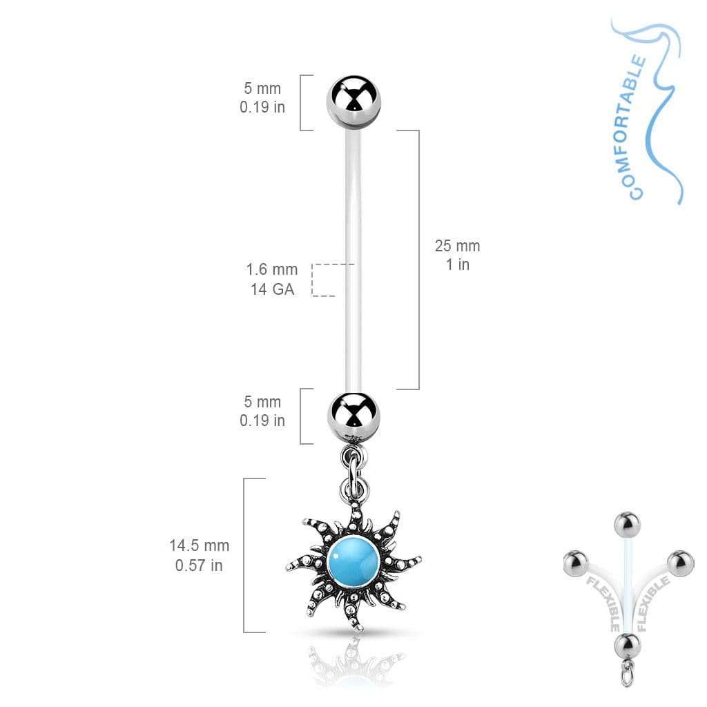 Těhotenský piercing do pupíku slunce - náhled 2