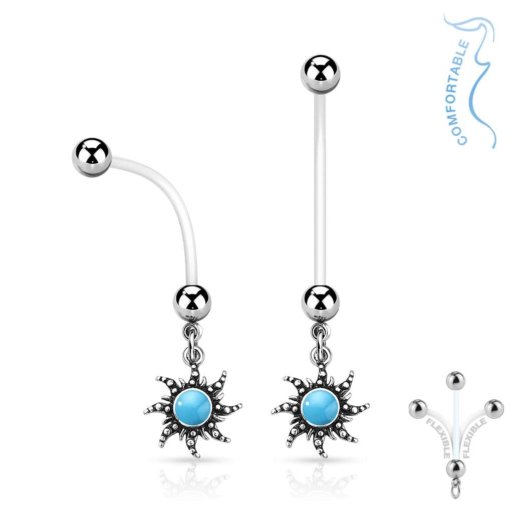 Těhotenský piercing do pupíku slunce - náhled 3