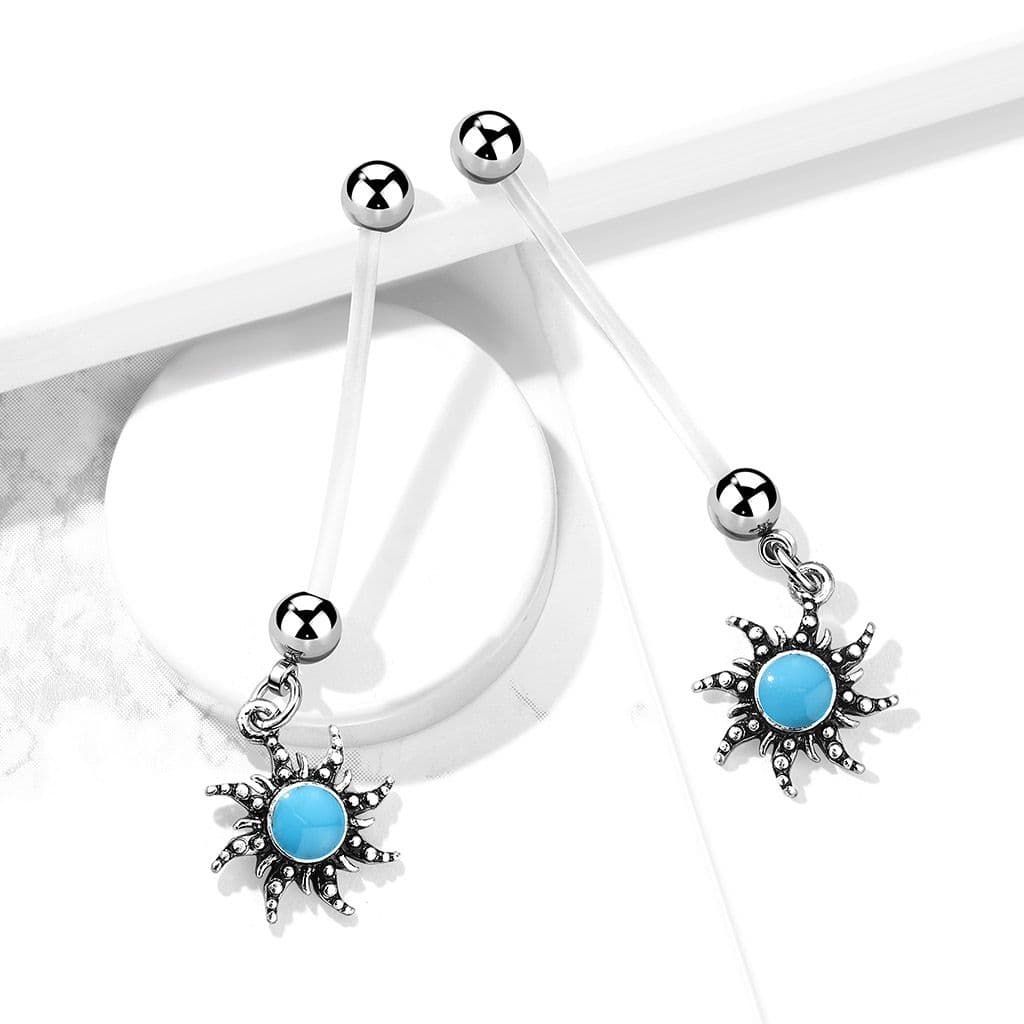Těhotenský piercing do pupíku slunce - náhled 4