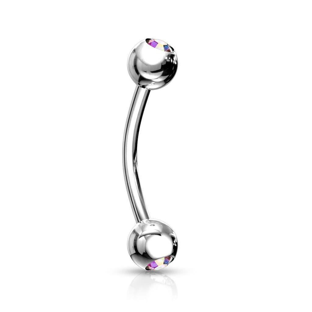 Piercing do obočí 1,2 x 8 mm (duhová) - OB01004-AB
