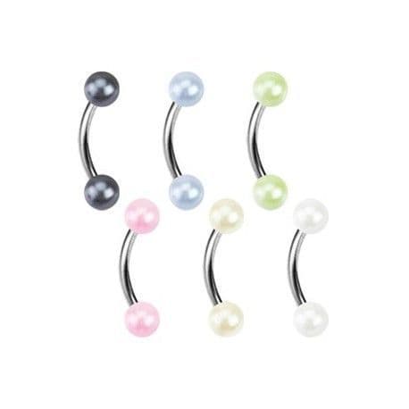 Piercing do obočí - perličky (růžová)