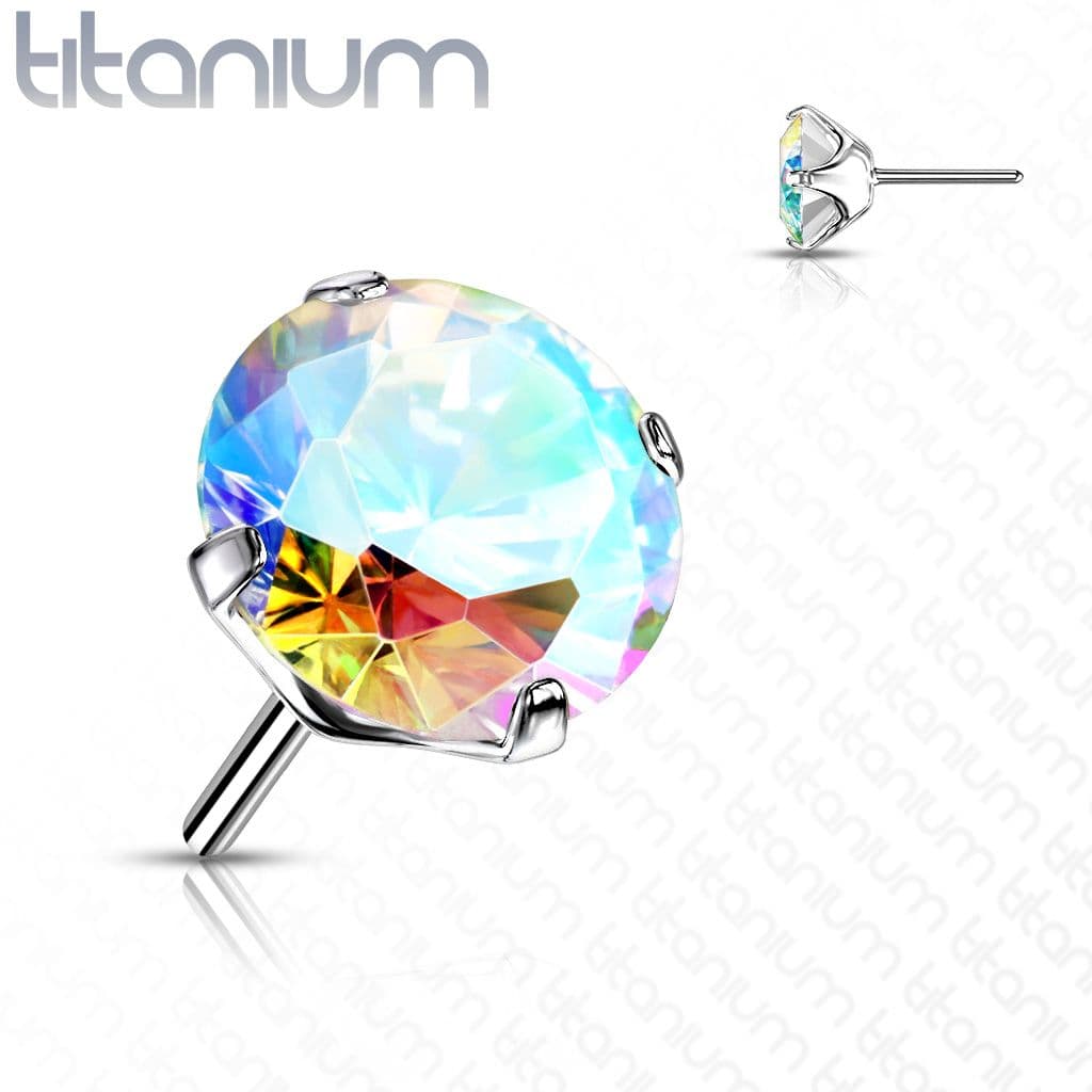 S4U Kamínek k PUSH IN piercing do nosu TITAN, AB zirkon (2 mm) - TIT1148AB-020