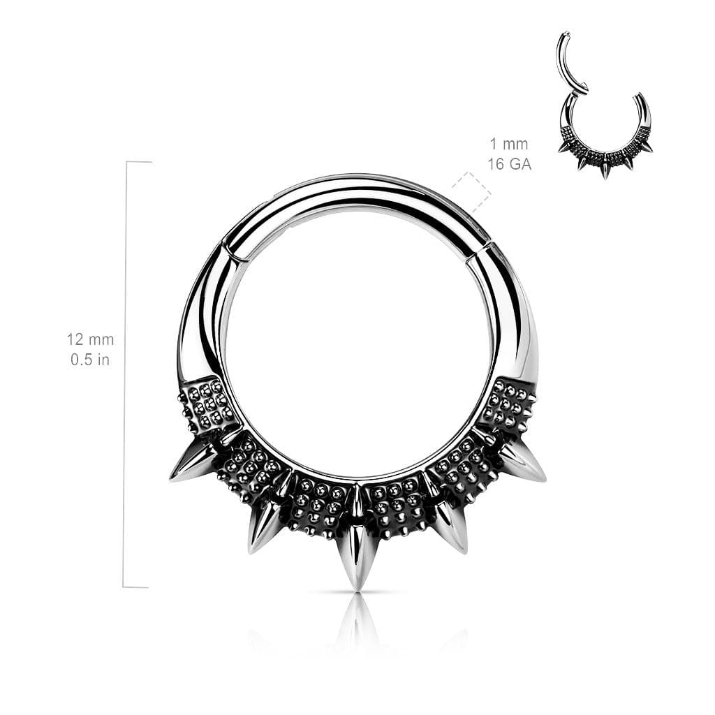 Segment kruh s hroty - helix / cartilage / tragus piercing 1,2 x 8 mm - NS0056ST-1208 - náhled 2