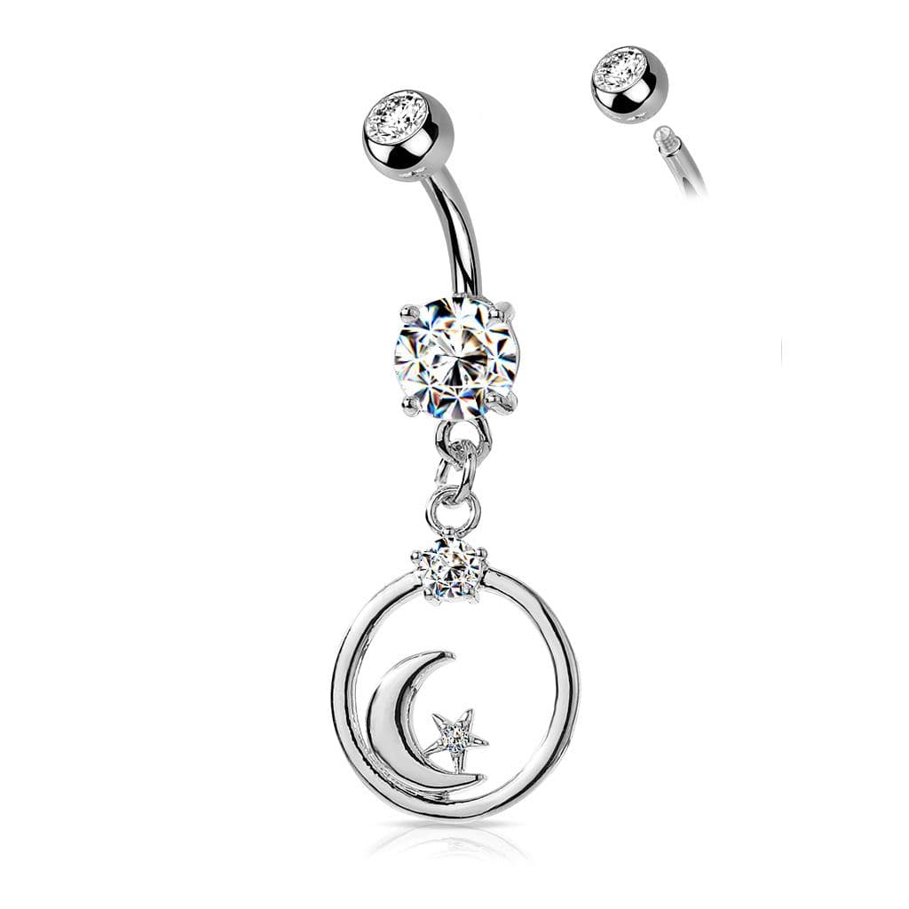Piercing do pupíku - mesíc a hvězda - WP0055