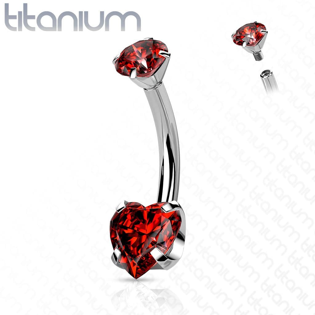 Piercing do pupíku srdíčko - TITAN (růžová) - TIT1176-P - náhled 5