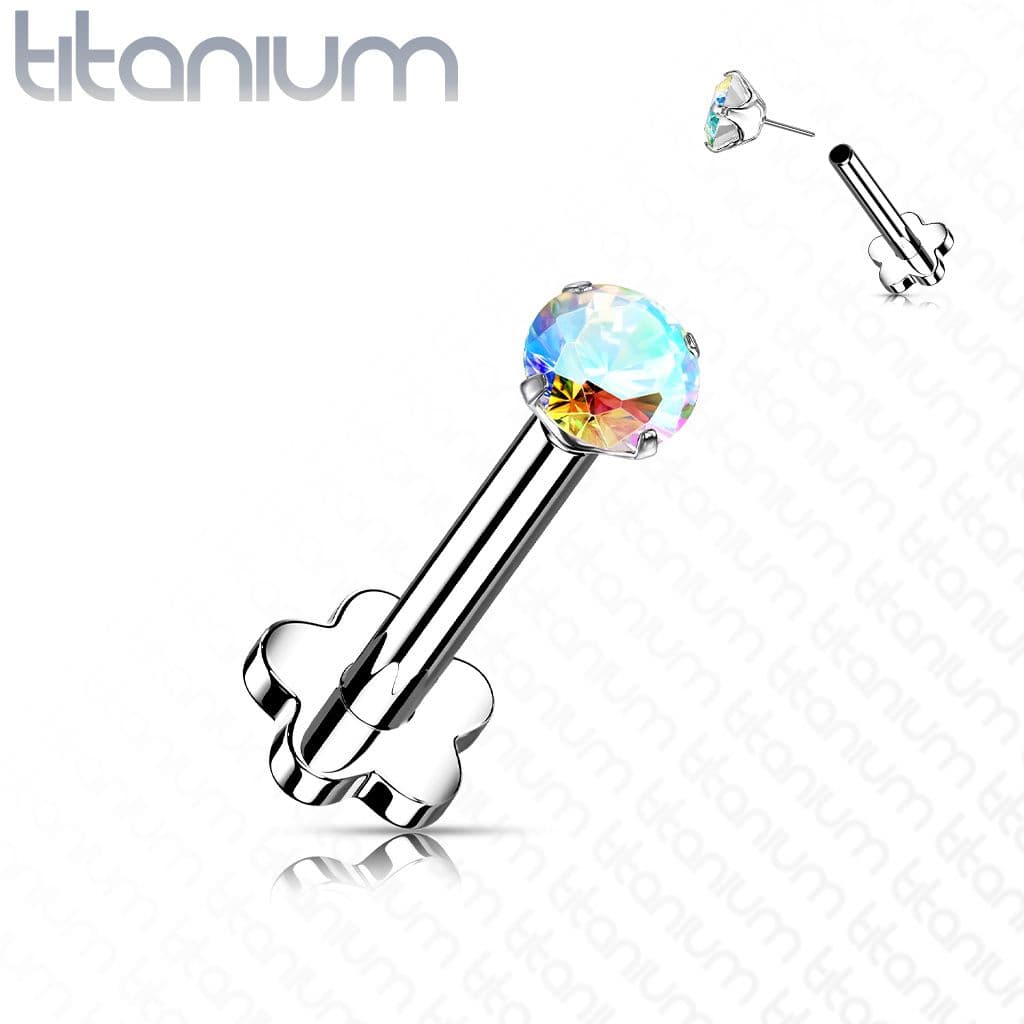 PUSH IN piercing do brady / ucha TITAN 1,2 x 8 mm (duhová) - TIT1170-AB - náhled 1