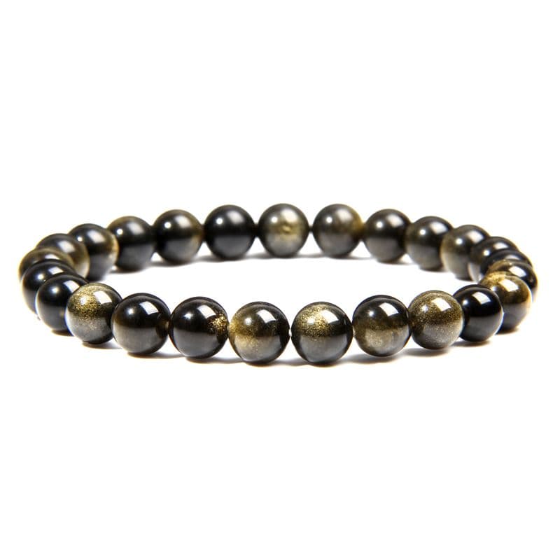NUBIS Korálkový náramek Gold Obsidian - KN330
