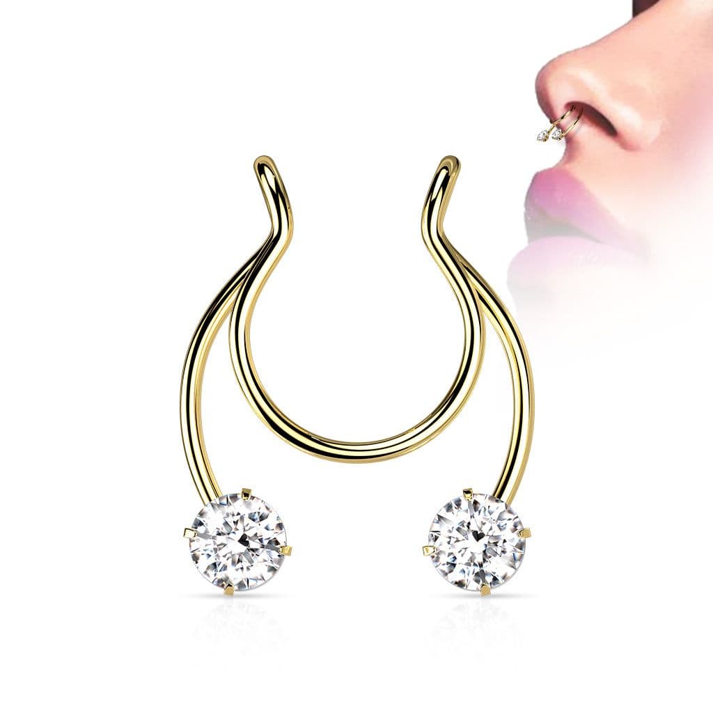 Falešný piercing do nosu - septum (ocelová) - ST0018-ST - náhled 3