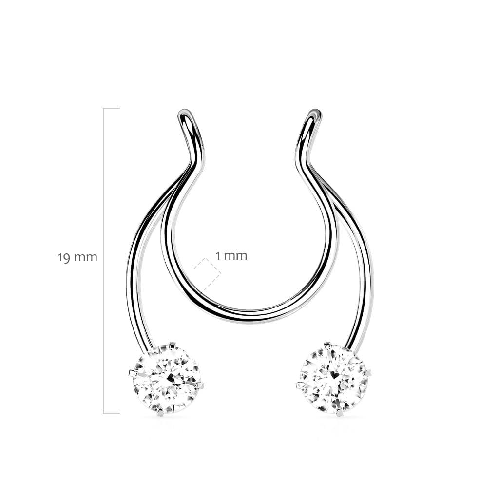Falešný piercing do nosu - septum (ocelová) - ST0018-ST - náhled 5