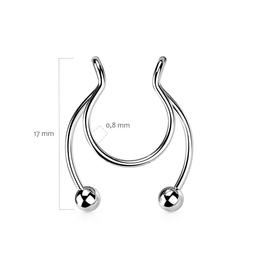 Falešný piercing do nosu - septum (ocelová) - ST0017-ST - náhled 5