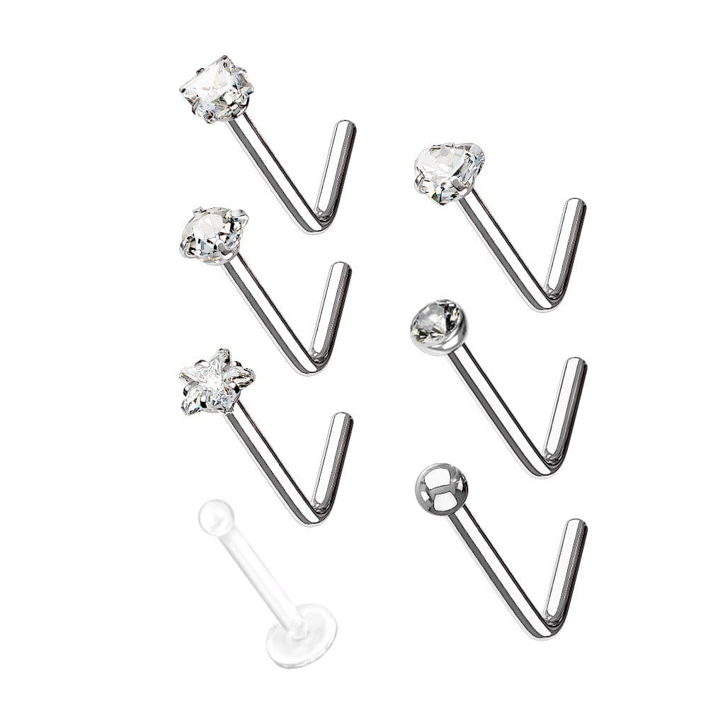 Sada 7mi piercingů do nosu - náhled 2
