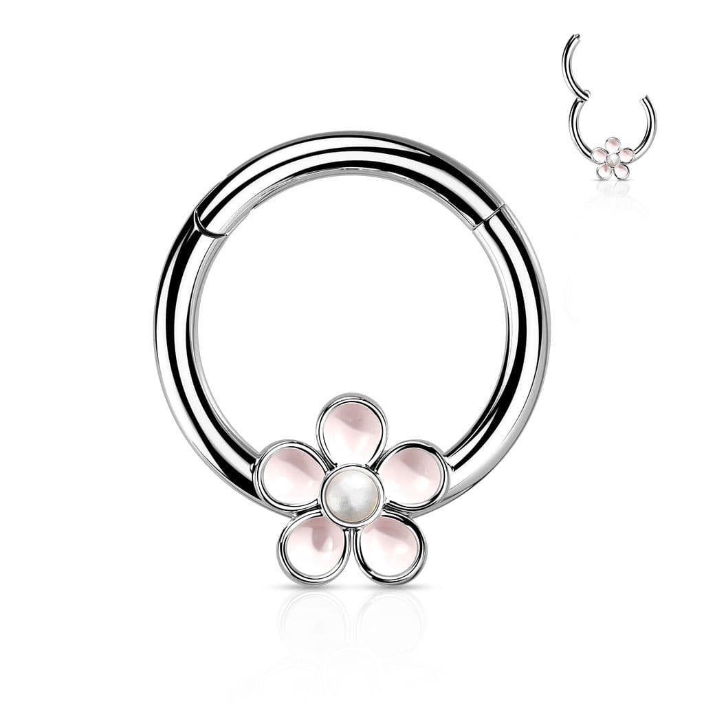Segment kruh s kytičkou septum piercing 1,2 x 8 mm - NS0058-ST