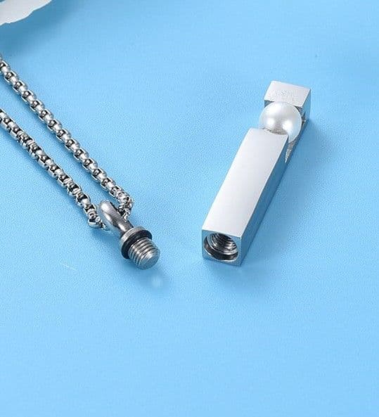 Náhrdelník - pamětní přívěsek, pietní přívěsek, přívěsek na popel hranol - náhled 5