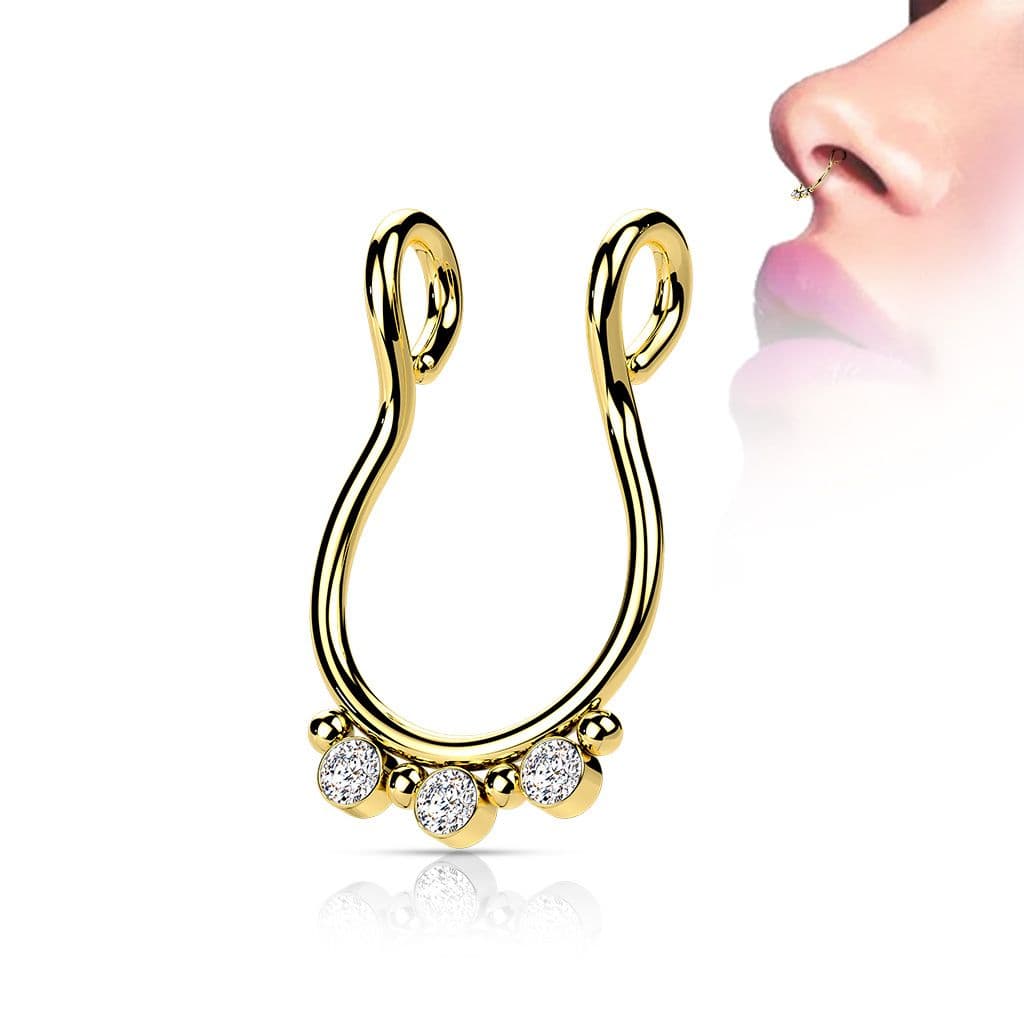 Falešný piercing do nosu - septum (černá) - ST0020-K - náhled 4
