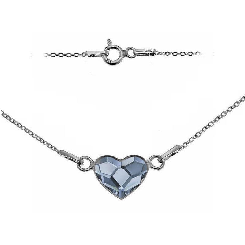 NUBIS Stříbrný náhrdelník se srdcem Crystals from Swarovski DENIM BLUE - NB-0200-DB
