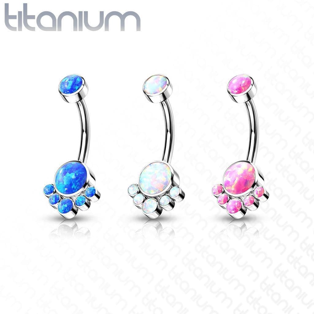 Piercing do pupíku s opálem - TITAN (bílá) - náhled 2